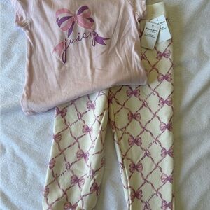 Juicy Couture Kids Pajama Set - Light Pink and Cream